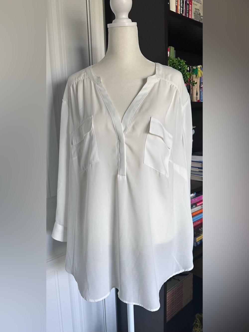 torrid White Harper V-Neck Pocket Tunic